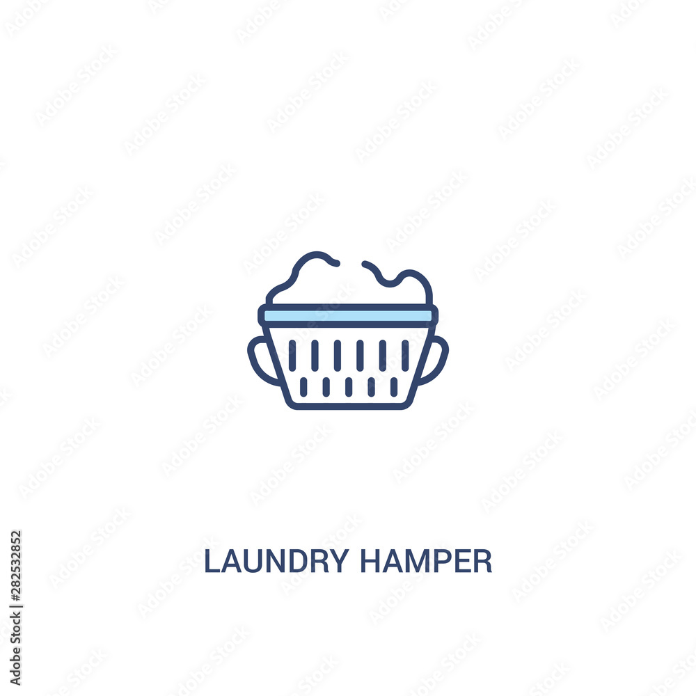 Poster laundry hamper concept 2 colored icon. simple line element illustration. outline blue laundry hamper