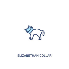 elizabethan collar concept 2 colored icon. simple line element illustration. outline blue elizabethan collar symbol. can be used for web and mobile ui/ux.