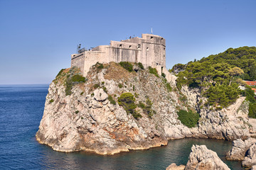 Panorama Dubrovnik Old Town roofs . Europe, Croatia