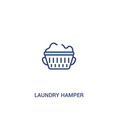 laundry hamper concept 2 colored icon. simple line element illustration. outline blue laundry hamper symbol. can be used for web and mobile ui/ux.