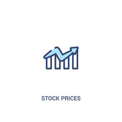 stock prices concept 2 colored icon. simple line element illustration. outline blue stock prices symbol. can be used for web and mobile ui/ux.