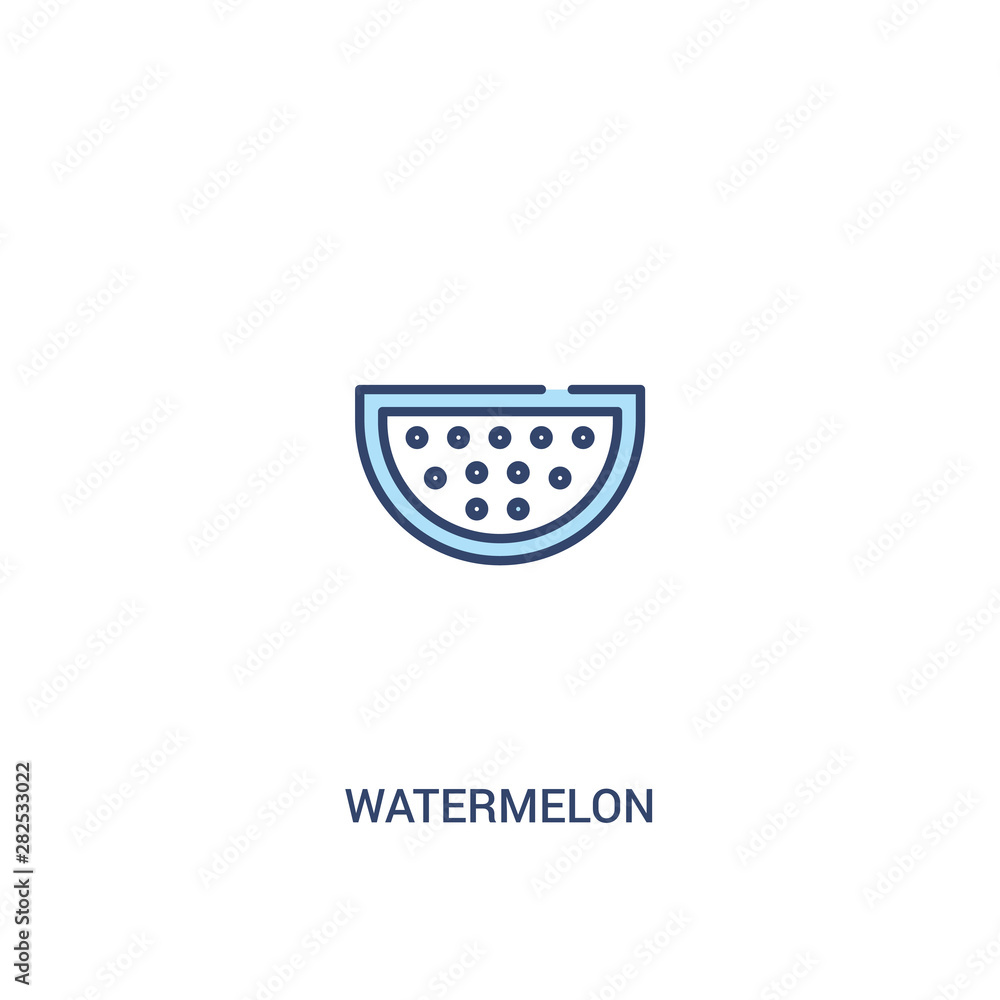 Poster watermelon concept 2 colored icon. simple line element illustration. outline blue watermelon symbol.