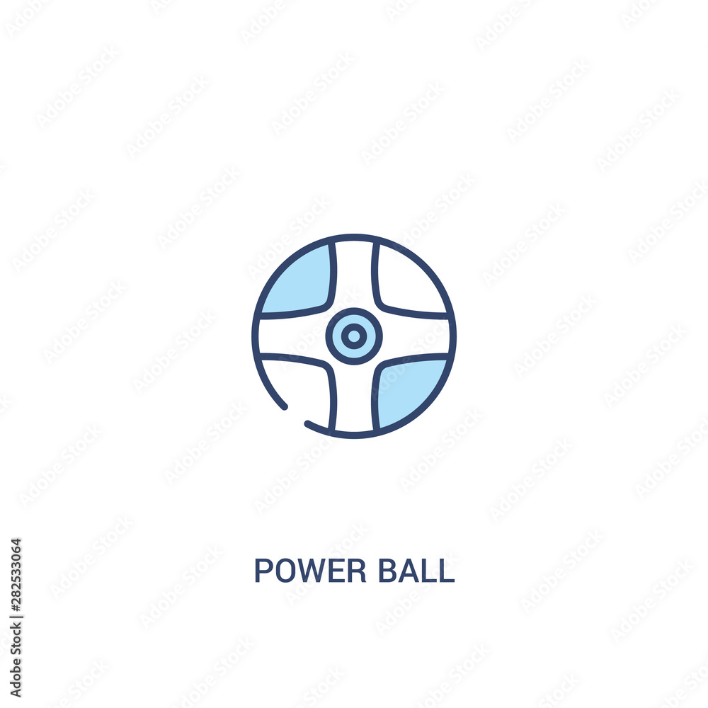 Aufkleber power ball concept 2 colored icon. simple line element illustration. outline blue power ball symbol.