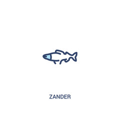 zander concept 2 colored icon. simple line element illustration. outline blue zander symbol. can be used for web and mobile ui/ux.