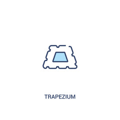 trapezium concept 2 colored icon. simple line element illustration. outline blue trapezium symbol. can be used for web and mobile ui/ux.