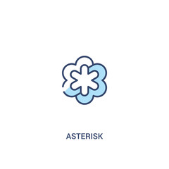 asterisk concept 2 colored icon. simple line element illustration. outline blue asterisk symbol. can be used for web and mobile ui/ux.