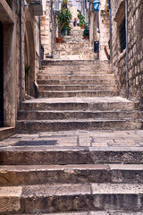 Panorama Dubrovnik Old Town roofs . Europe, Croatia
