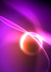 Shiny color bright neon abstract wave template. Abstract bright light. Neon light glowing effect. Space background. Abstract shape