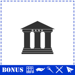 Bank icon flat