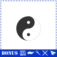 Yin Yang icon flat