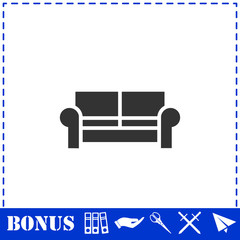Sofa icon flat