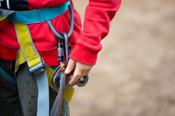 boy in the rope park, equipment