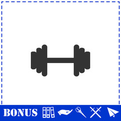 Barbell icon flat