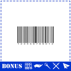 Barcode icon flat