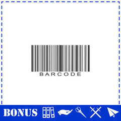 Bar code icon flat