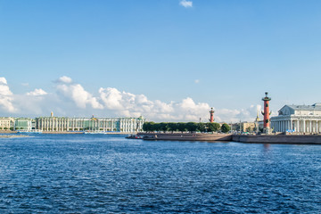 Fototapeta na wymiar Big Neva River, St. Petersburg, Russia. June 9, 2019.Welcome Saint-Petersburg.