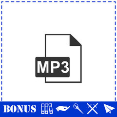 Audio file icon flat