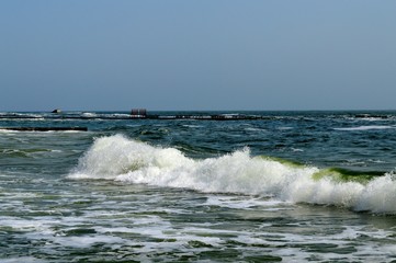 Beautiful wavy seascape at Black Sea