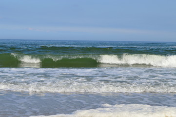 Wavy Black Sea and blue sky