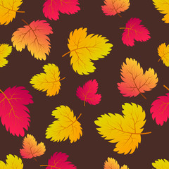 Autumn seamless background with maple leaves