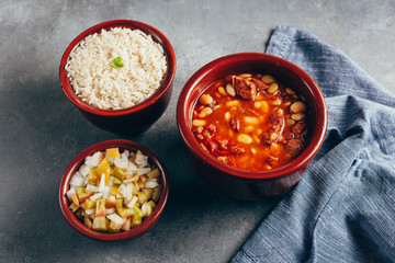 Brazilian cuisine. Favada - Fava Bean Beef Stew