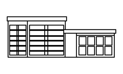 Office buildings and real estates in black and white
