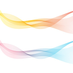 Abstract waves on the  white background. Transparent lines