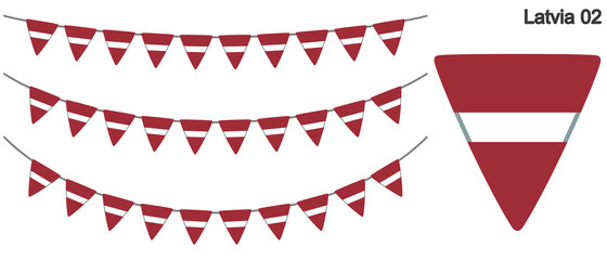 Obraz premium ラトビアの国旗のガーラーンド ベクターデータ（bunting garland）