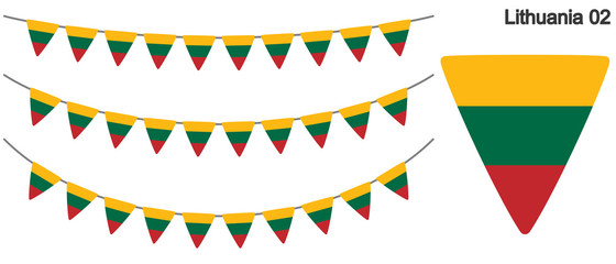 Obraz premium リトアニアの国旗のガーラーンド ベクターデータ（bunting garland）