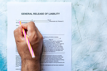 Filling General Release of Liability form