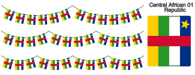 Fototapeta na wymiar 中央アフリカの国旗のガーラーンド　ベクターデータ（bunting garland）