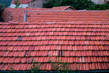 roof with red tiles