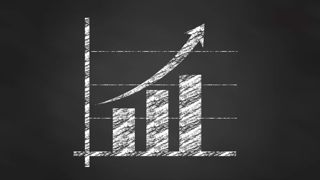 Chalk graph chart diagram, video animation