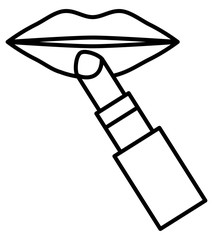 sexy female lips with lipstick pop art style