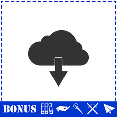 Cloud download icon flat