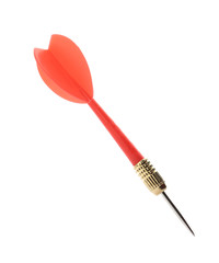 Single sharp red dart isolated on white