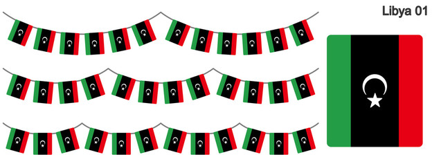 リビアの国旗のガーラーンド　ベクターデータ（bunting garland）