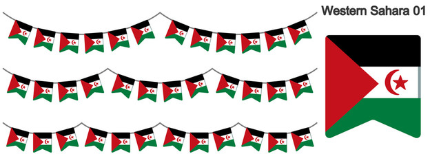西サハラの国旗のガーラーンド　ベクターデータ（bunting garland）