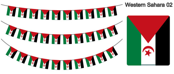 西サハラの国旗のガーラーンド　ベクターデータ（bunting garland）
