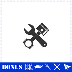 Car service icon flat