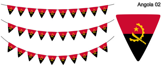 Obraz premium アンゴラの国旗のガーラーンド ベクターデータ（bunting garland）