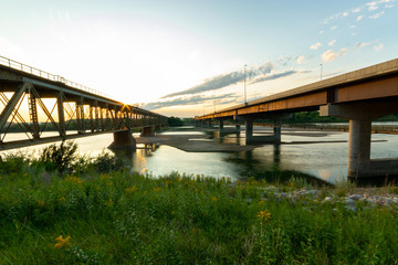 Bridges over the South Saskatchewan River Saskatoon Saskatchewan Canada