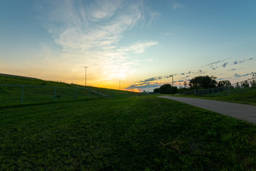 sunset along meewasin valley trails Saskatoon Saskatchewan Canada