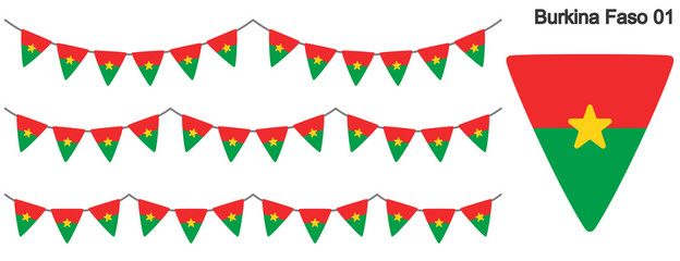 Obraz premium ブルキナファソの国旗のガーラーンド ベクターデータ（bunting garland）
