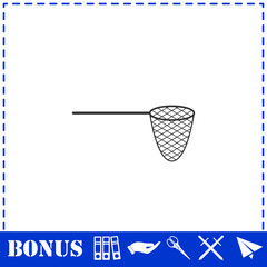 Fishing net icon flat
