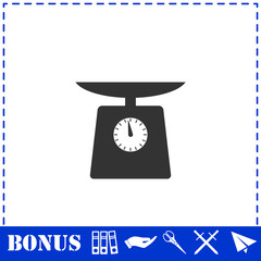 Weight scale icon flat