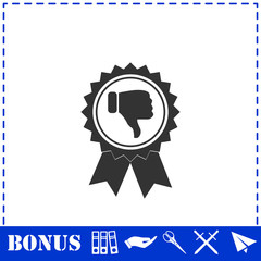 Not recommended award icon flat