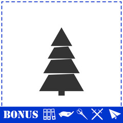 Fir tree icon flat