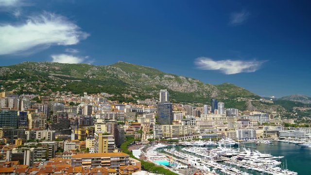 Panoramic Summer View of Monte-Carlo and Monaco Bay