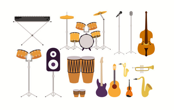 set of musical instruments icons